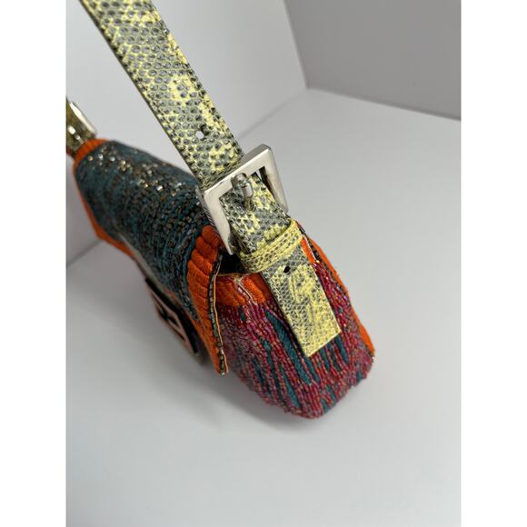 Fendi baguette vintage multicolor glitter beaded shoulder bag - Picture 7 of 11